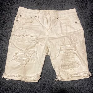 white Aeropostale jean shorts ripped